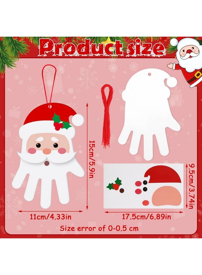 Zhanmai Zhanmai 36 Sets Christmas Santa Crafts for Kids DIY Christmas Crafts Make Your Own Handprint Santa Ornaments Kit for Kids Xmas Party Preschool Classroom Activities - Image 2
