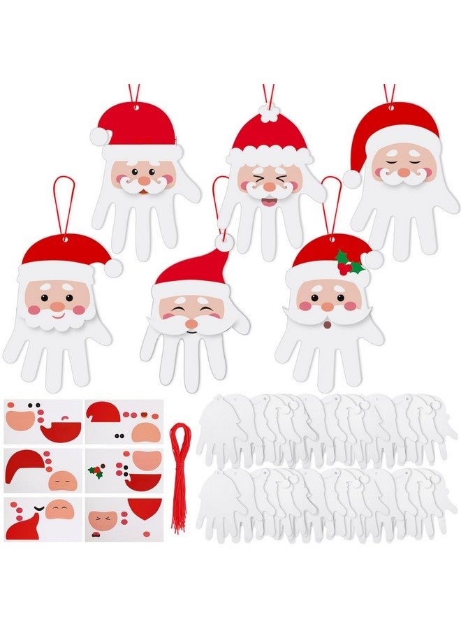Zhanmai Zhanmai 36 Sets Christmas Santa Crafts for Kids DIY Christmas Crafts Make Your Own Handprint Santa Ornaments Kit for Kids Xmas Party Preschool Classroom Activities - Image 1