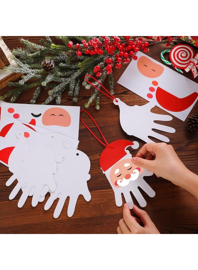 Zhanmai Zhanmai 36 Sets Christmas Santa Crafts for Kids DIY Christmas Crafts Make Your Own Handprint Santa Ornaments Kit for Kids Xmas Party Preschool Classroom Activities - Image 3