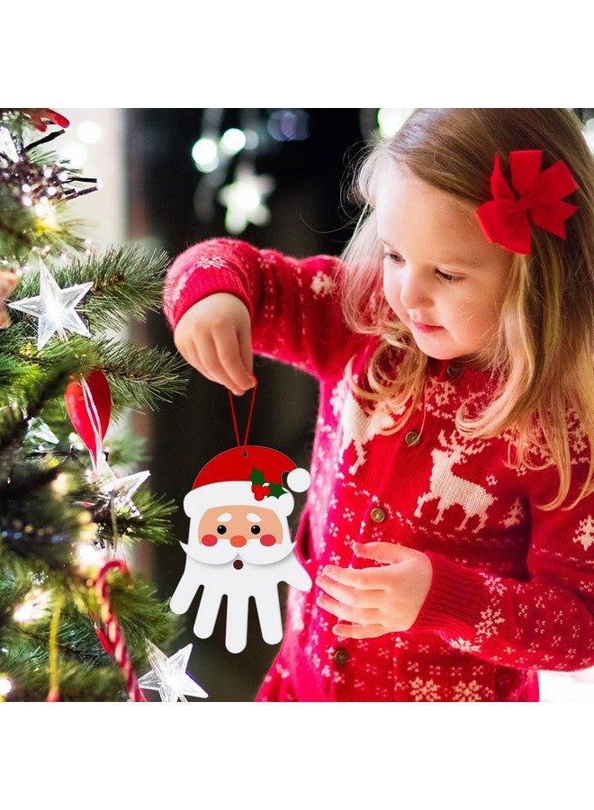 Zhanmai Zhanmai 36 Sets Christmas Santa Crafts for Kids DIY Christmas Crafts Make Your Own Handprint Santa Ornaments Kit for Kids Xmas Party Preschool Classroom Activities - Image 5