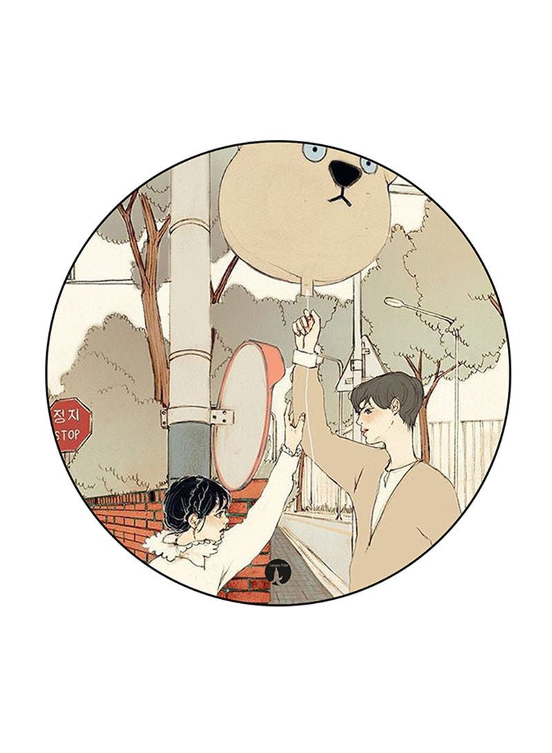 Boy And Girl Printed Mouse Pad Multicolour