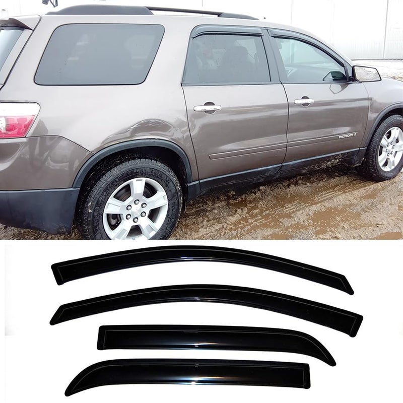 Deebior 94632 Side Window Deflector Set 4pcs Outside Mount TapeOn Shade Rain Guards Wind Visors fit for 20072016 GMC Acadia 20072010 Saturn Outlook