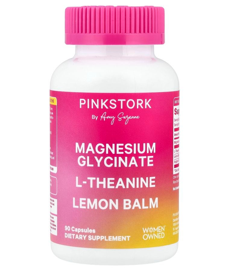 Pink Stork Magnesium Glycinate L-Theanine Lemon Balm 90 Capsules