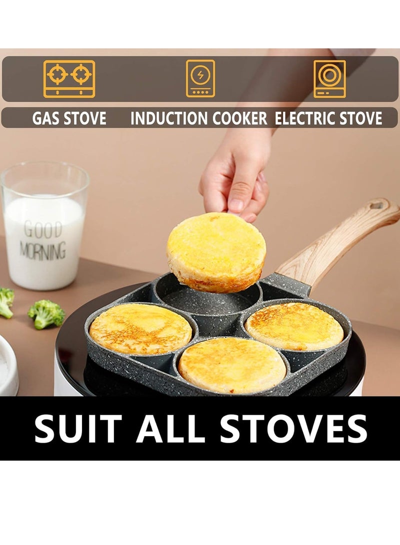 four-cup egg pan, medical stone non-stick frying pan, compatible with all heat sources (3- - Image 3