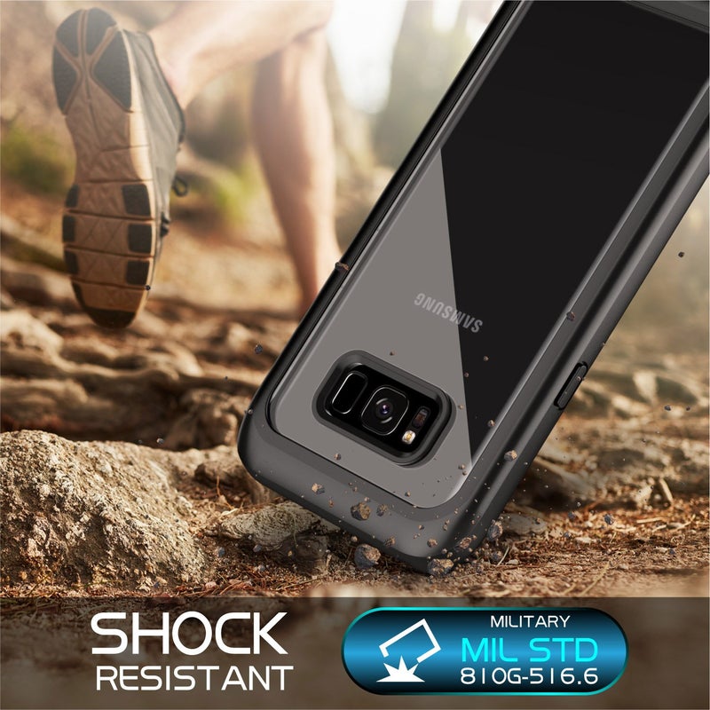 Singdo Samsung Galaxy S8 Case, Built-in Screen Protector Cover 360 Degree Protection Rugged Clear Bumper Case for Samsung Galaxy S8 (Black) - Image 3
