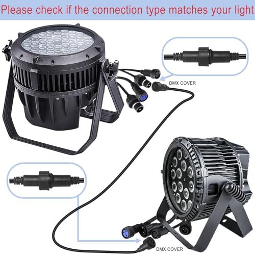 MADOWL Waterproof XLR Connection Wire 3m 9.8ft IP Rated Extension Cable, Outdoor Dmx Cable Connector Converter for Stage Lights Hand in Hand 3 Pin Dmx Terminator Plug Waterproof Wire Caps - Image 4