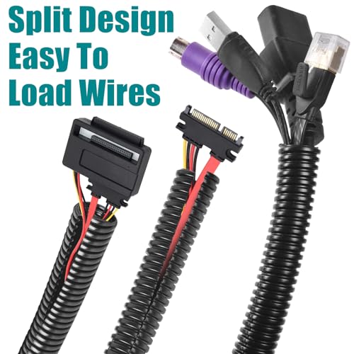 Allwin 1/4 Inch Wire Loom Split Tubing - 30 ft Cord Protector Electric Wires Covers, Automotive Wire Flexible Conduit, Plastic Wire Cover with Cable Zip Tie (1/4"-30ft) - Image 5
