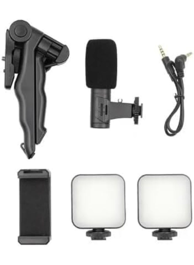 PK‑778 5‑in‑1 Smartphone Video Kit with 49‑LED Light, Directional Mic & Tripod - Image 2