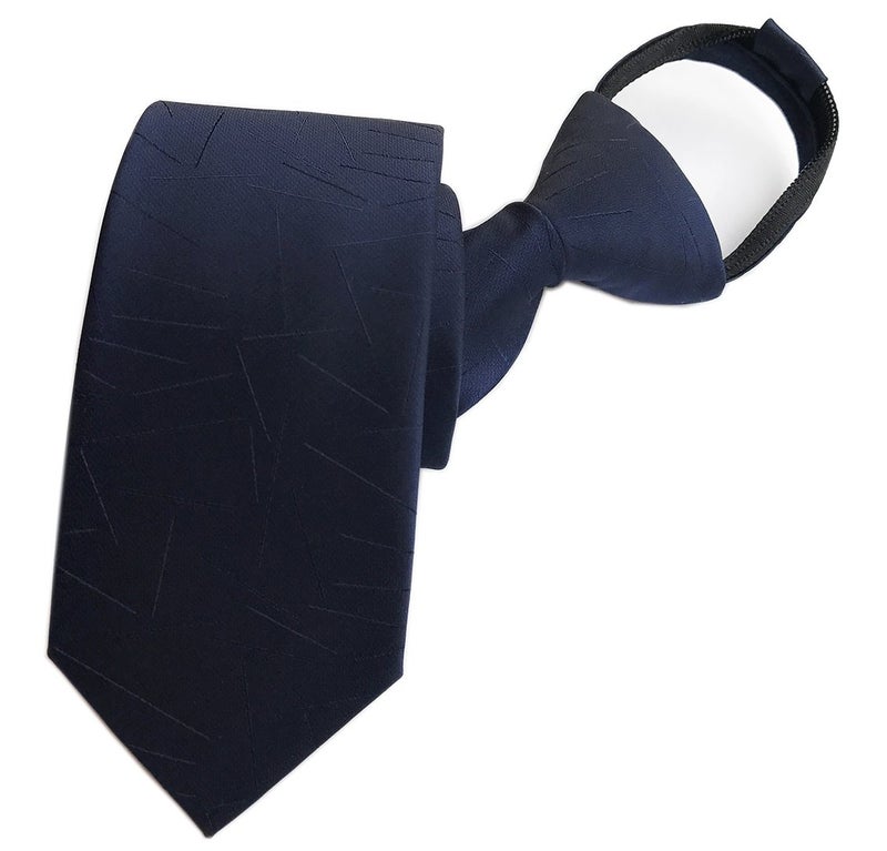 Elfeves Men's Navy Blue Tie Stylish Elegent Formal Neck Necktie Best for Gift - Image 4