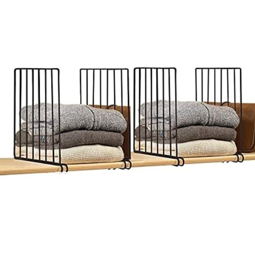 Deehome Closet Shelf Divider Organizer Rack Storage Counter Storage Cupboard, Cabinet, Bookshelf, Office Desk, Wardrobe (Assorted Colour : Black, 31 x 26 x 3.5cm, Floating Shelves Set of 4 (Black) - Image 1