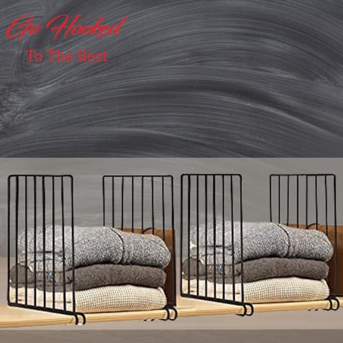 Deehome Closet Shelf Divider Organizer Rack Storage Counter Storage Cupboard, Cabinet, Bookshelf, Office Desk, Wardrobe (Assorted Colour : Black, 31 x 26 x 3.5cm, Floating Shelves Set of 4 (Black) - Image 5