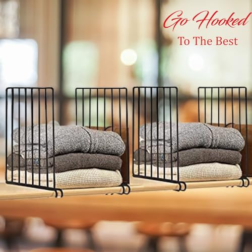 Deehome Closet Shelf Divider Organizer Rack Storage Counter Storage Cupboard, Cabinet, Bookshelf, Office Desk, Wardrobe (Assorted Colour : Black, 31 x 26 x 3.5cm, Floating Shelves Set of 4 (Black) - Image 4