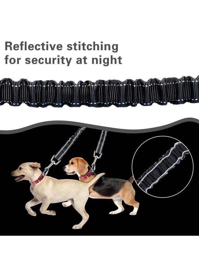 COBEE Double Dog Leashes, 360° Swivel Rotation No Tangle Dual Dog Lead Splitter with Adjustable Length Buckle Double Dog Walking & Training Leash No Slip Leash for Outside Running(Black) - Image 3