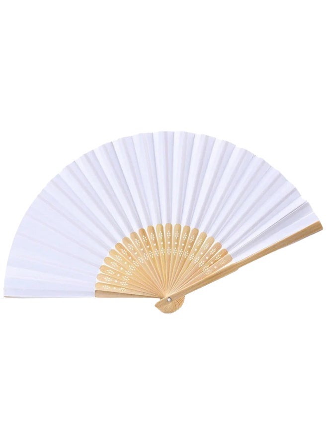 Folding Fan，Chinese Bamboo Handheld Fan Folded Fan for DIY Decoration Wedding Dancing Party Summer - Image 1
