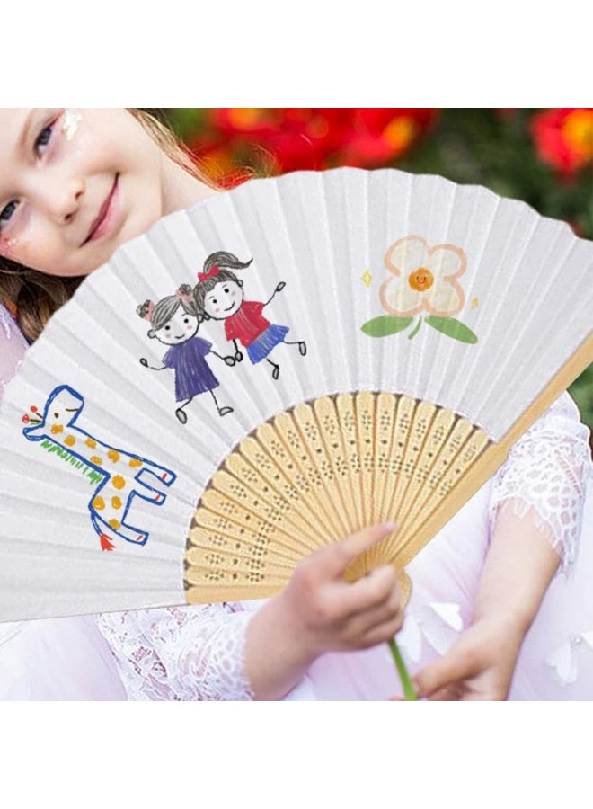 Folding Fan，Chinese Bamboo Handheld Fan Folded Fan for DIY Decoration Wedding Dancing Party Summer - Image 5