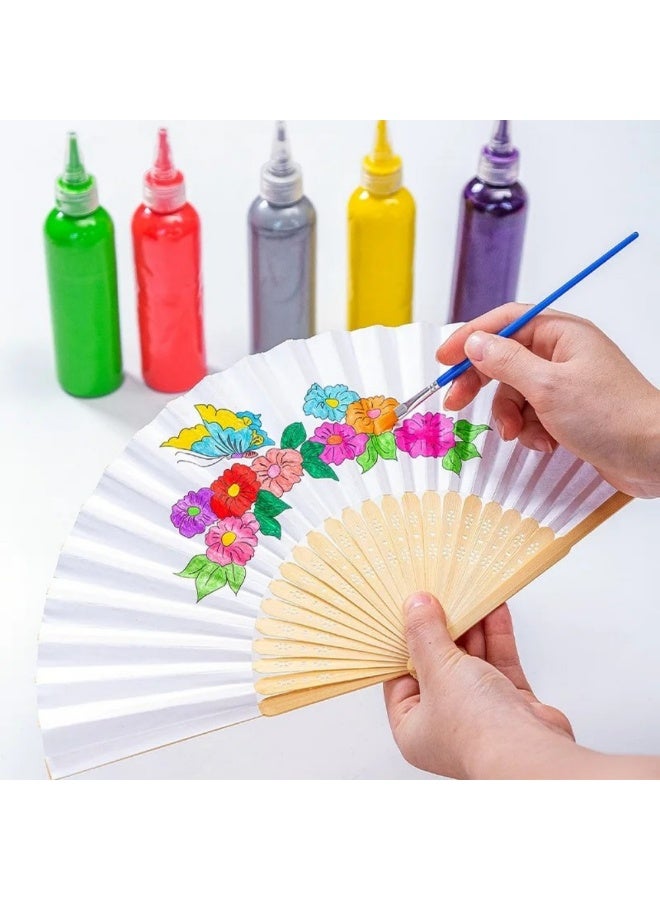 Folding Fan，Chinese Bamboo Handheld Fan Folded Fan for DIY Decoration Wedding Dancing Party Summer - Image 4