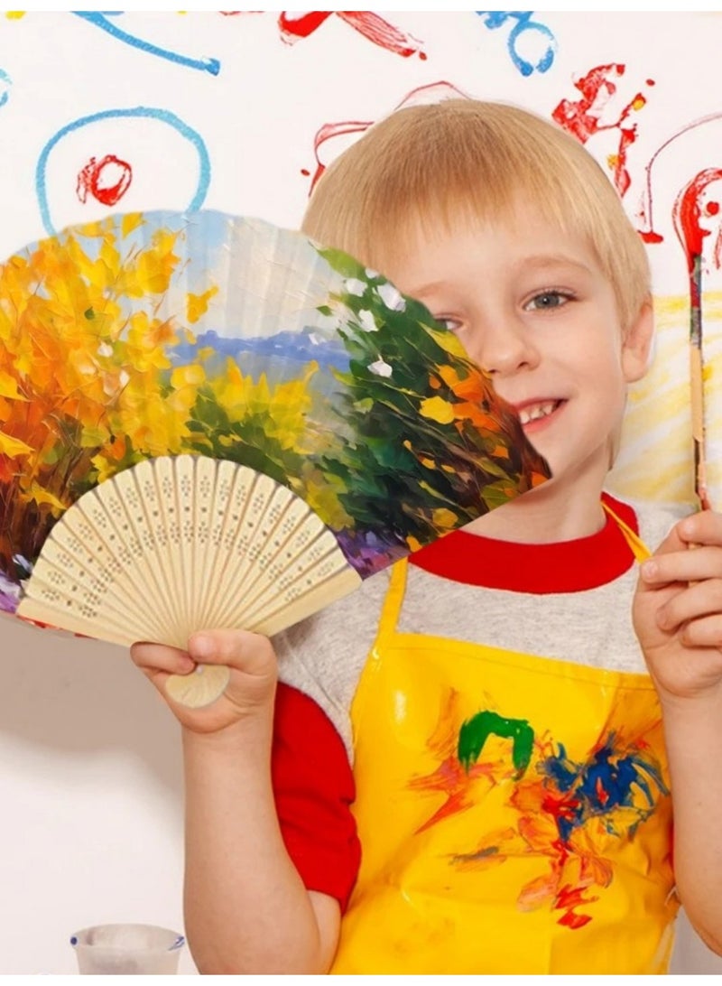 Folding Fan，Chinese Bamboo Handheld Fan Folded Fan for DIY Decoration Wedding Dancing Party Summer - Image 3