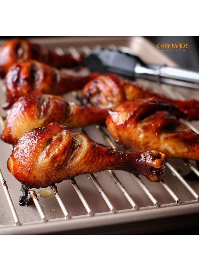 CHEFMADE 13-Inch Rimmed Baking Pan, Non-Stick Carbon Steel Cookie Sheet Pan for Oven Roasting Meat Bread Jelly Roll Battenberg Pizzas Pastries - Image 5