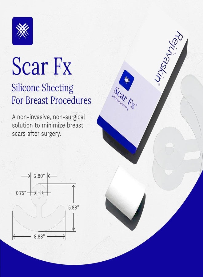 Rejuvaskin Scar Fx Silicone Sheeting, Silicone Tape for Breast Procedure, Breast Anchor Style, 1 Sheet, Soften, Flatten & Reduce The Appearance of Scars - Image 2