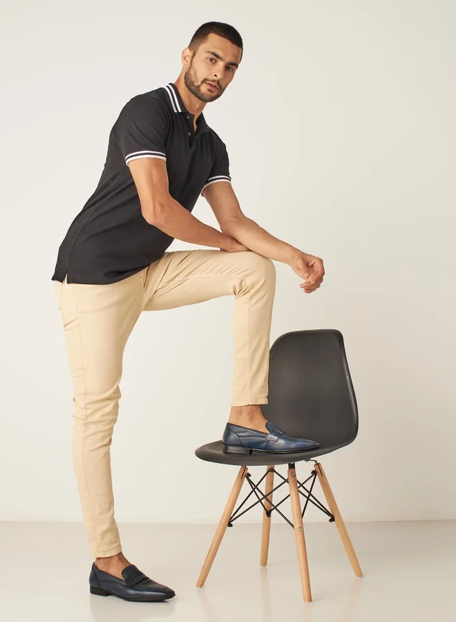 DUCHINI Men Leather Slip-On Loafers