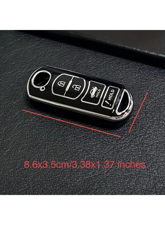Black TPU Key Fob Cover with Keychain Compatible with Car Remote 2015 2016 2017 2018 2019 - Image 4