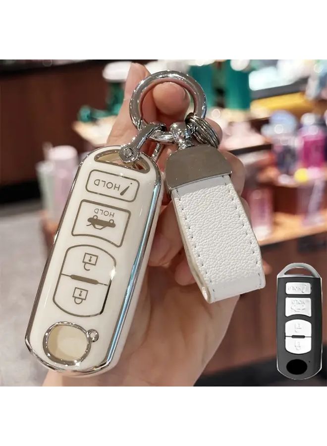 Black TPU Key Fob Cover with Keychain Compatible with Car Remote 2015 2016 2017 2018 2019 - Image 3