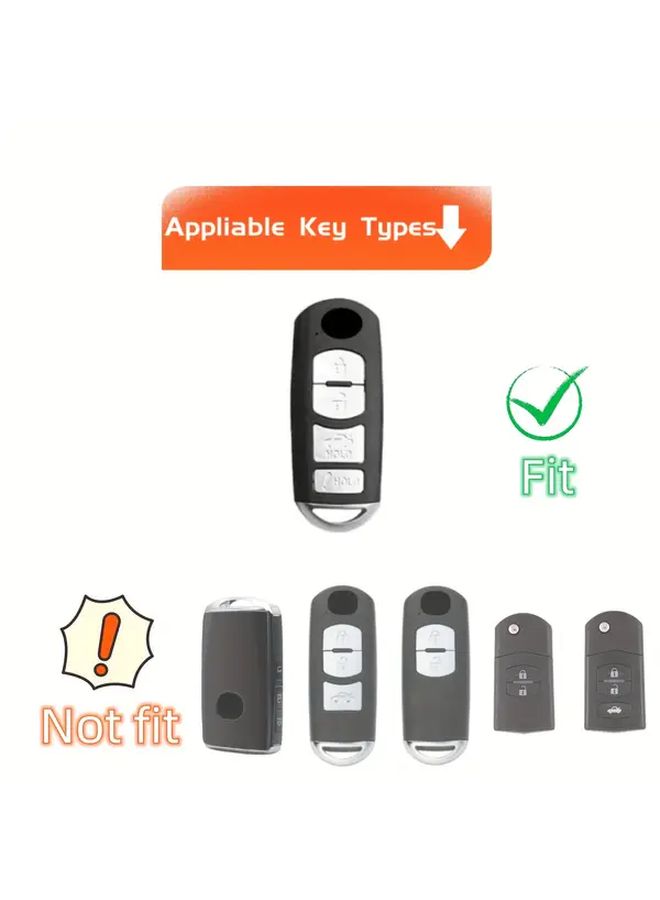 Black TPU Key Fob Cover with Keychain Compatible with Car Remote 2015 2016 2017 2018 2019 - Image 5
