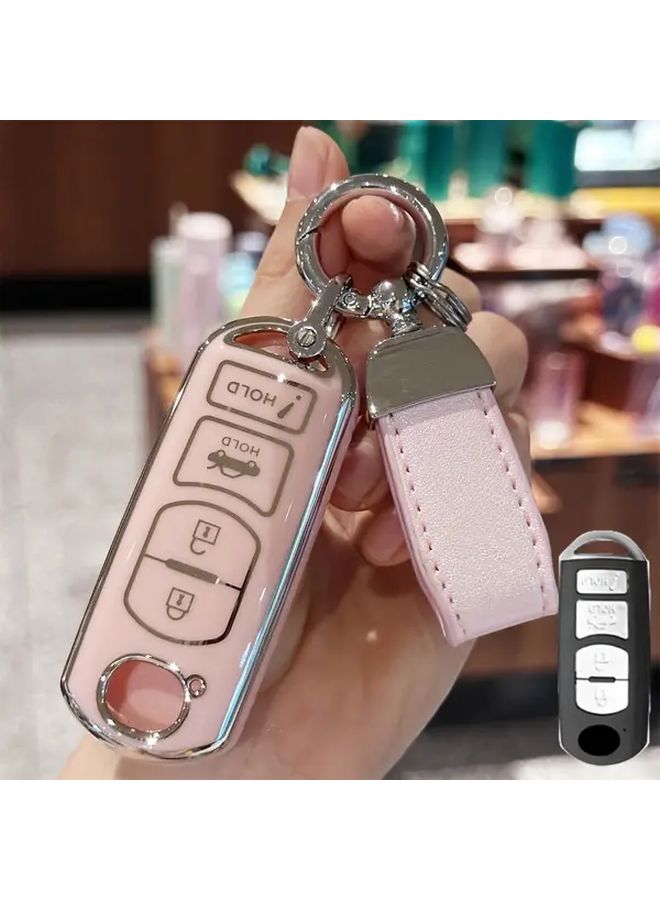 Black TPU Key Fob Cover with Keychain Compatible with Car Remote 2015 2016 2017 2018 2019 - Image 1