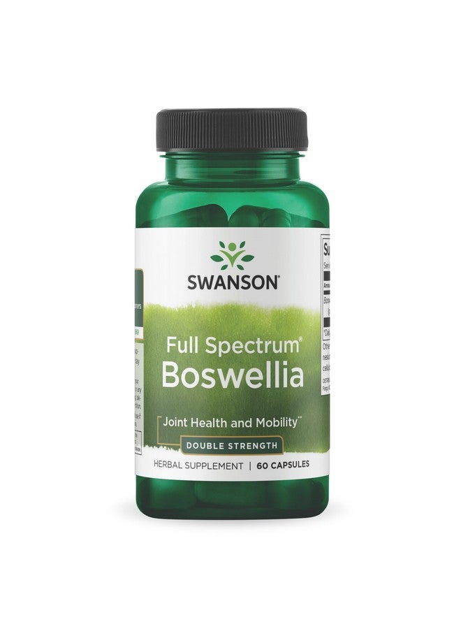 Swanson Double Strength Boswellia - Herbal Supplement Promoting Joint Support - Ayurvedic Herb for Joint Flexibility & Mobility Support - Made w/Boswellia Serrata Resin - (60 Capsules, 800mg Each) - Image 1