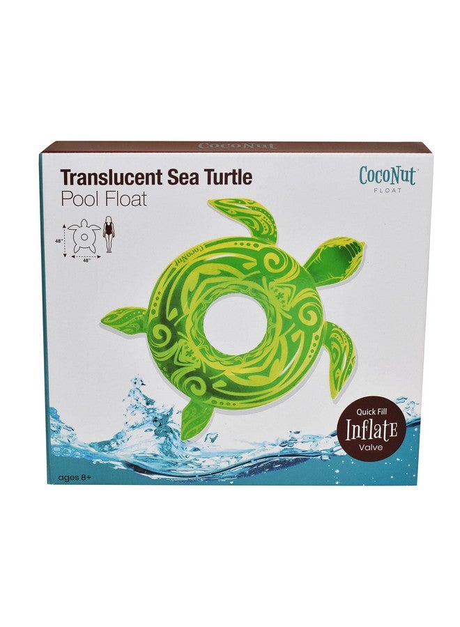 Coconut Float Coconut Outdoor Translucent Sea Turtle Pool Float - Inflatable Pool Ring - Durable Long Lasting Lounge Tube And Water Toy - Fun Decoration For Parties, Events - Ages 8+ Years - Image 4