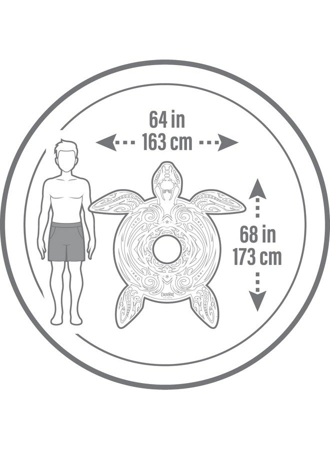 Coconut Float Coconut Outdoor Translucent Sea Turtle Pool Float - Inflatable Pool Ring - Durable Long Lasting Lounge Tube And Water Toy - Fun Decoration For Parties, Events - Ages 8+ Years - Image 3