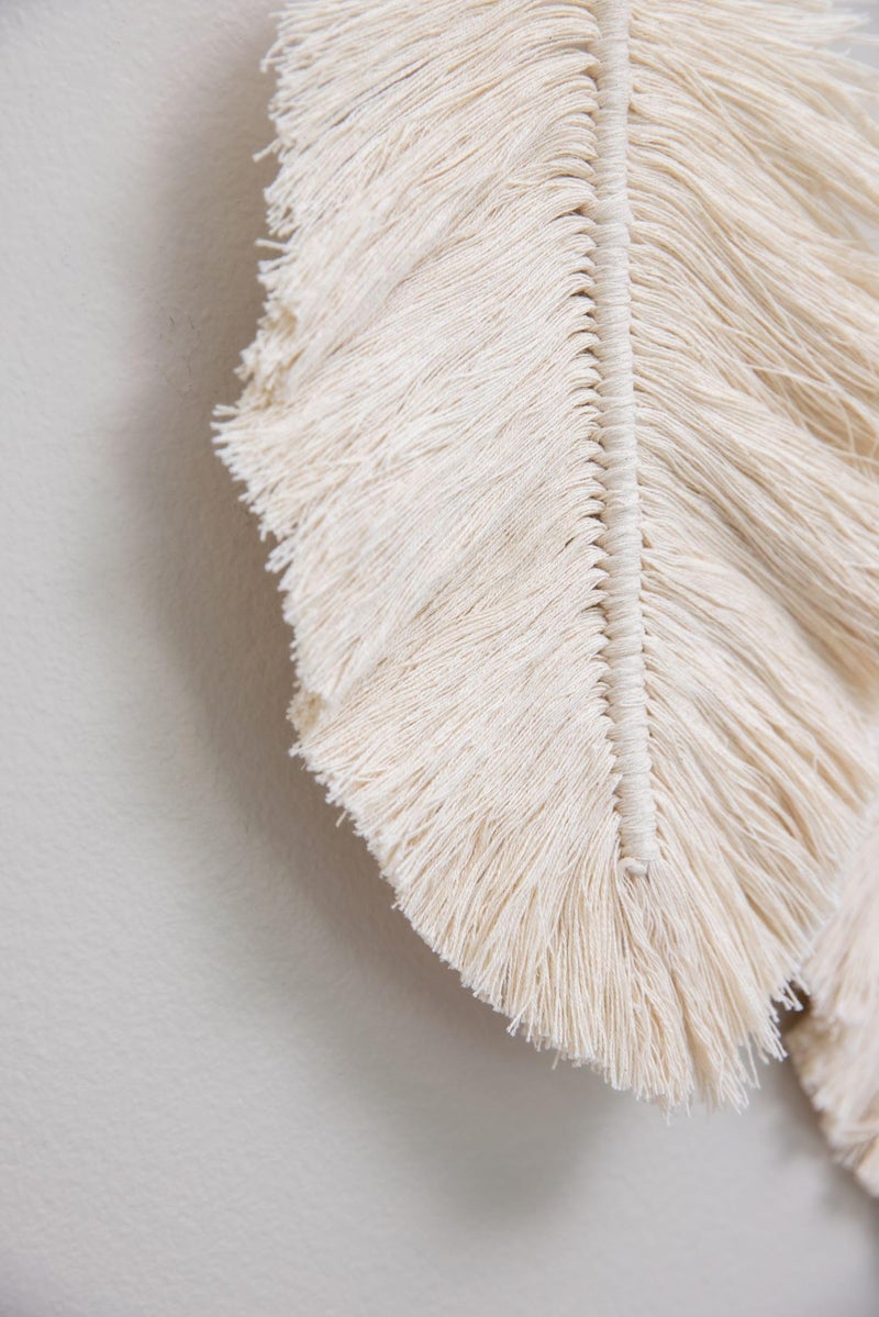 Crane Baby Willow Leaf Wall DÃ©cor - Bohemian-Style Nursery Wall Art, Handcrafted with MacramÃ© Details - Image 3