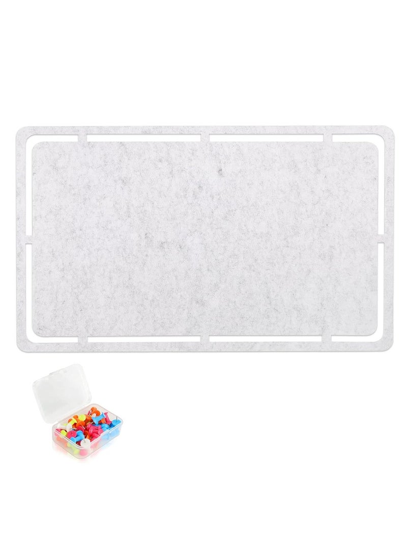 KASTWAVE Large Felt Pin Board Light Grey Wall Bulletin Board Memo Board Notice Board with 35 Push Pins Decorative Adhesive Board for Office Bedrooms  - Image 1