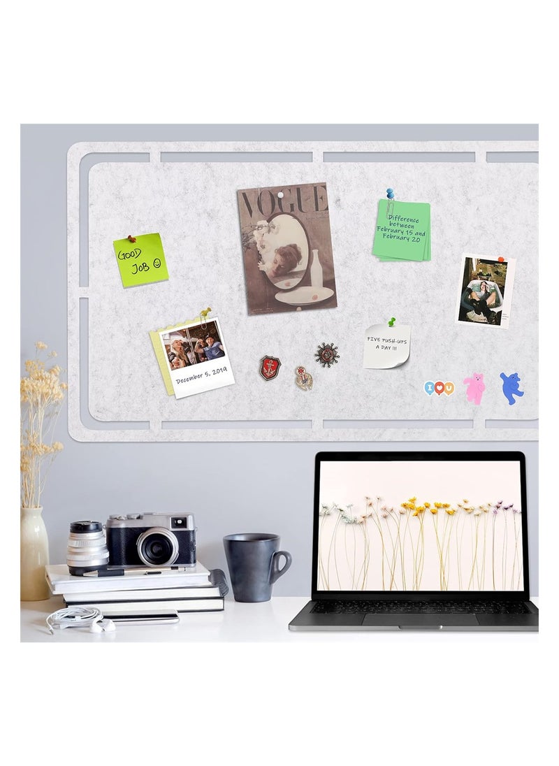 KASTWAVE Large Felt Pin Board Light Grey Wall Bulletin Board Memo Board Notice Board with 35 Push Pins Decorative Adhesive Board for Office Bedrooms  - Image 5