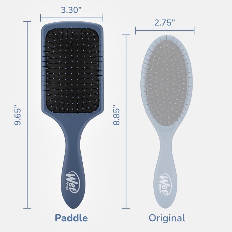 فرشاة شعر مبللة من نوع Paddle Detangler، أزرق أساسي - شعيرات IntelliFlex فائقة ال��عمة بتصميم AquaVent – ممتازة لعلاجات الشعر - فرشاة خالية من الألم للنساء والرجال، للشعر المبلل والجاف والتالف - Image 3