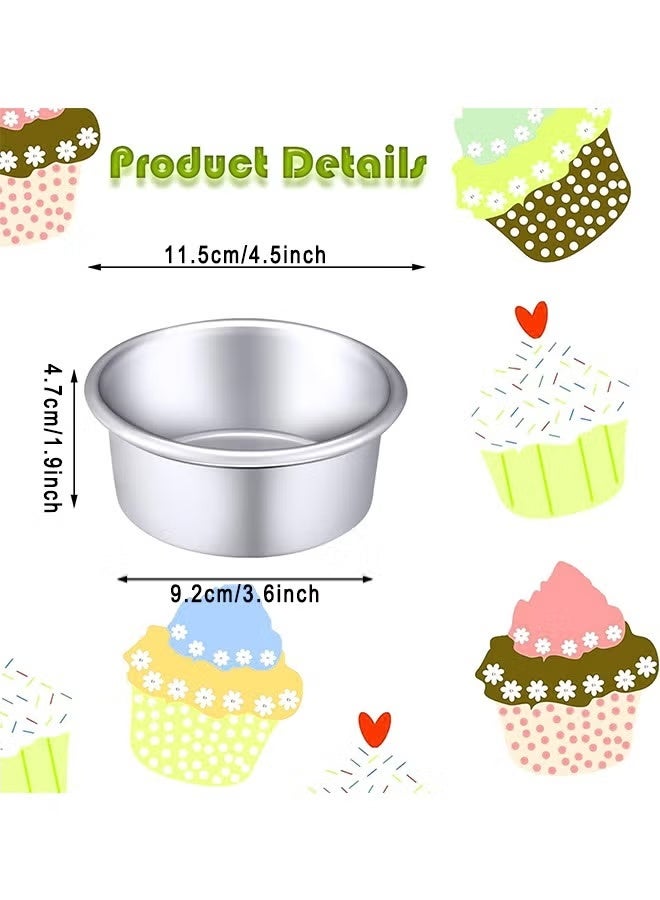 Cake Pans Round Non Stick Round Cheese Cake Baking Pans For Home Party Baking Supplies, Round Cake Pans with Removable Bottom 4 Pieces 4.5 Inch - Image 2