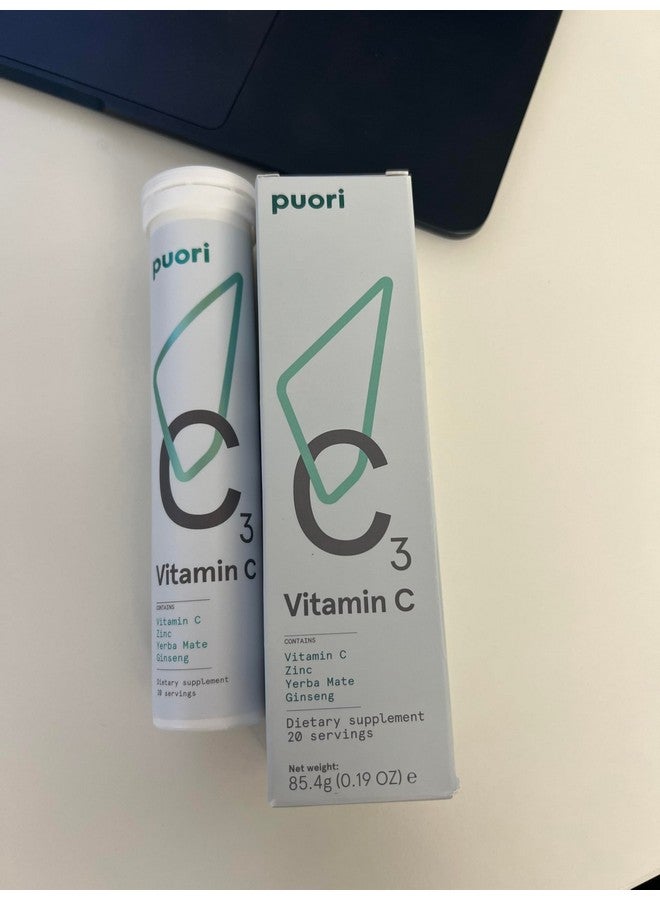 Puori C3 Vitamin C Supplement for Immune and Antioxidant Support - 20 Servings x 2 Packs - Vitamin C, Zinc, Yerba Mate, Ginseng Helps Fight Fatigue and Supports Cognitive Function - Image 3