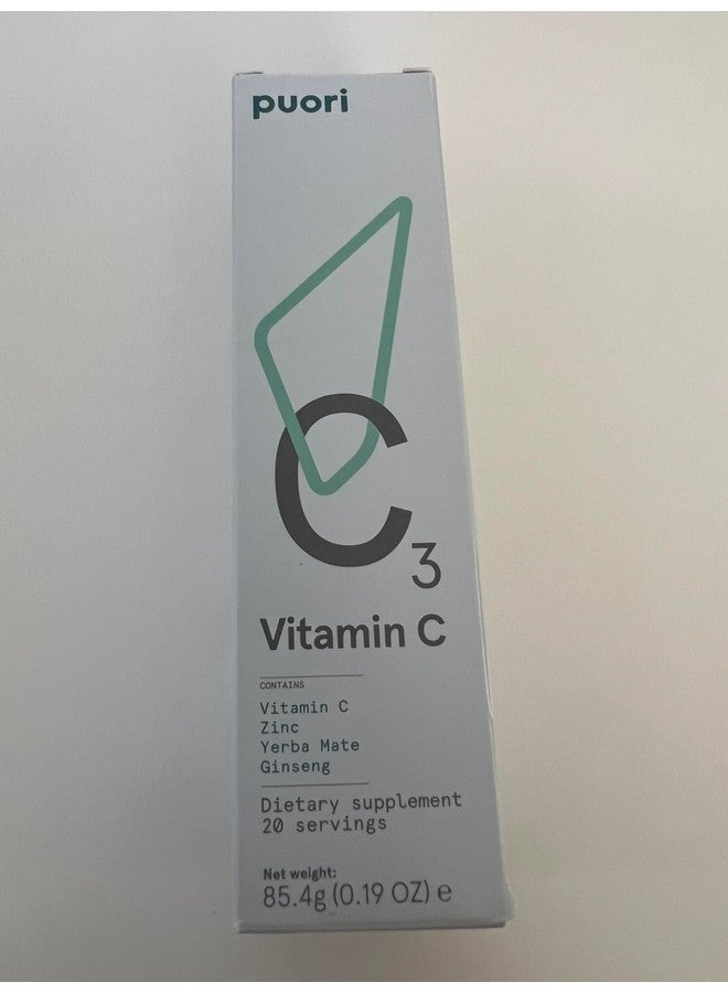 Puori C3 Vitamin C Supplement for Immune and Antioxidant Support - 20 Servings x 2 Packs - Vitamin C, Zinc, Yerba Mate, Ginseng Helps Fight Fatigue and Supports Cognitive Function - Image 2