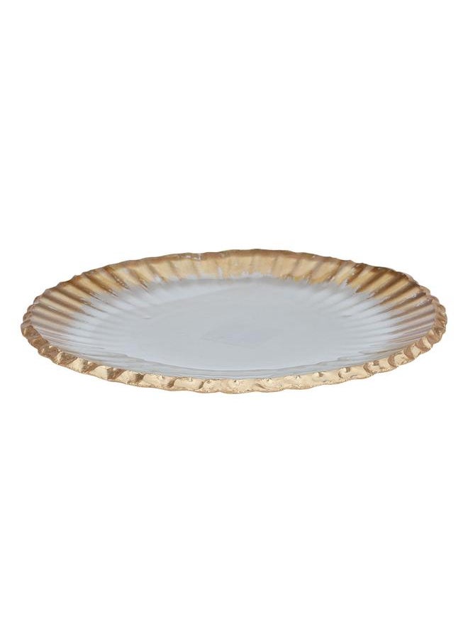 Alsaif Glass Dessert Serving Dish Flat Circular White  - Image 1