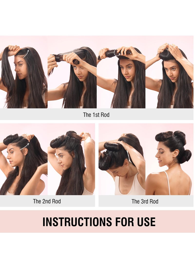 Heatless Hair Curler, Flexi Rods with Hook, No Heat Curling Rod for All Hair Types, Comfortable Sleep-In Curlers, Ideal for Blowout Curls, Beige - Image 4