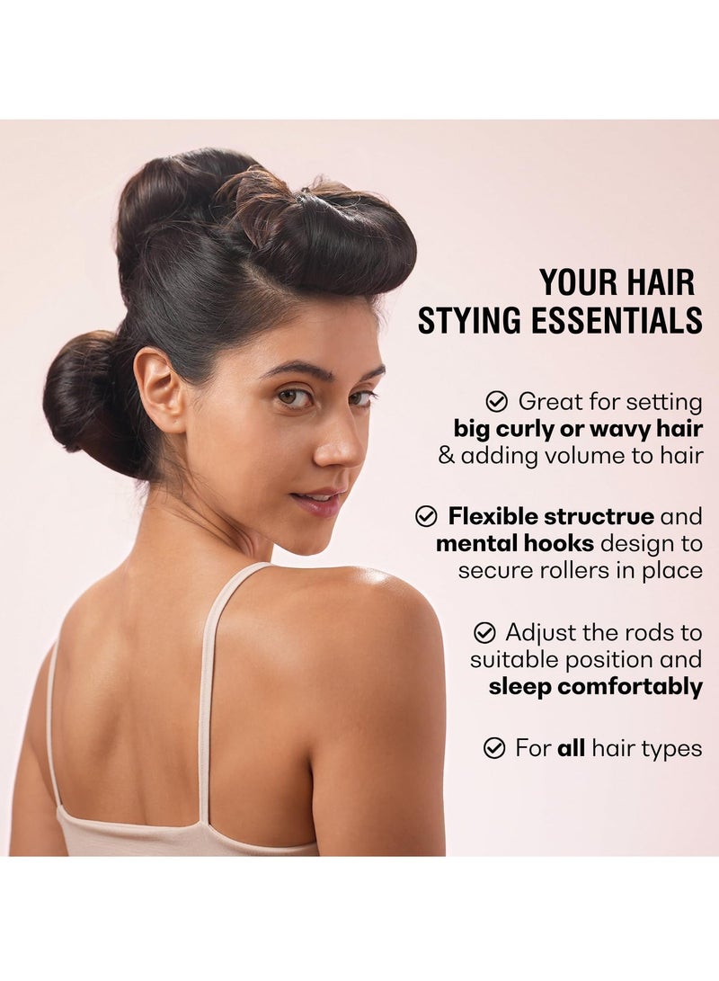 Heatless Hair Curler, Flexi Rods with Hook, No Heat Curling Rod for All Hair Types, Comfortable Sleep-In Curlers, Ideal for Blowout Curls, Beige - Image 5