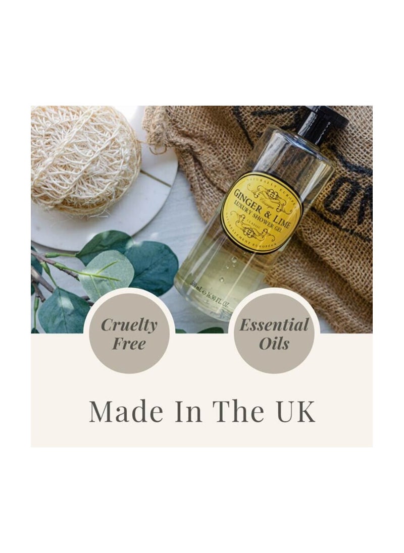 naturally european Naturally European Shower Gel Ginger & Lime 500ml Bottle  - Image 2