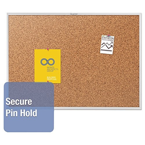 Quartet لوحة كورك من كواترت، لوحة إعلانات، 3' x 2' لوحة كورك، إطار ألمنيوم (2303) - Image 2