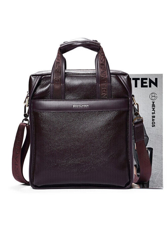 Bostanten Bosidandun Men's Shoulder Crossbody Bag, Student Trendy Backpack, Large Capacity Multifunctional Handbag, Top-grain Leather Briefcase - Image 4