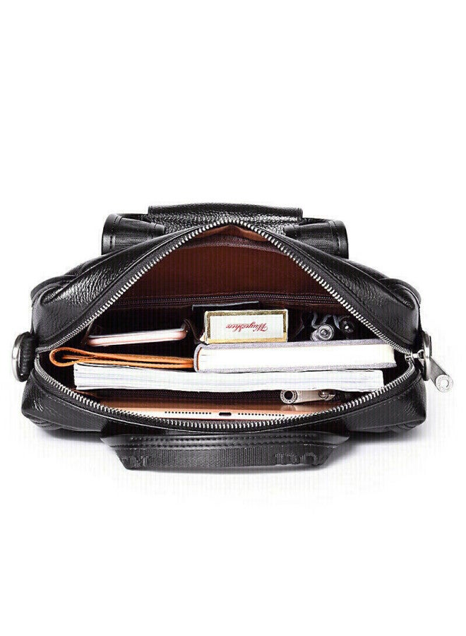 Bostanten Bosidandun Men's Shoulder Crossbody Bag, Student Trendy Backpack, Large Capacity Multifunctional Handbag, Top-grain Leather Briefcase - Image 2