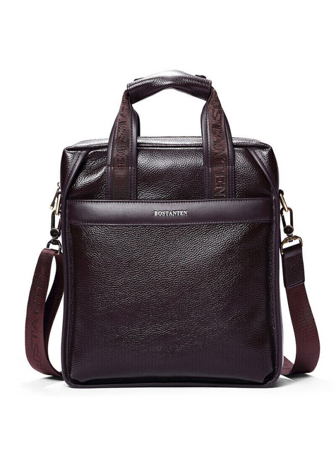 Bostanten Bosidandun Men's Shoulder Crossbody Bag, Student Trendy Backpack, Large Capacity Multifunctional Handbag, Top-grain Leather Briefcase - Image 1