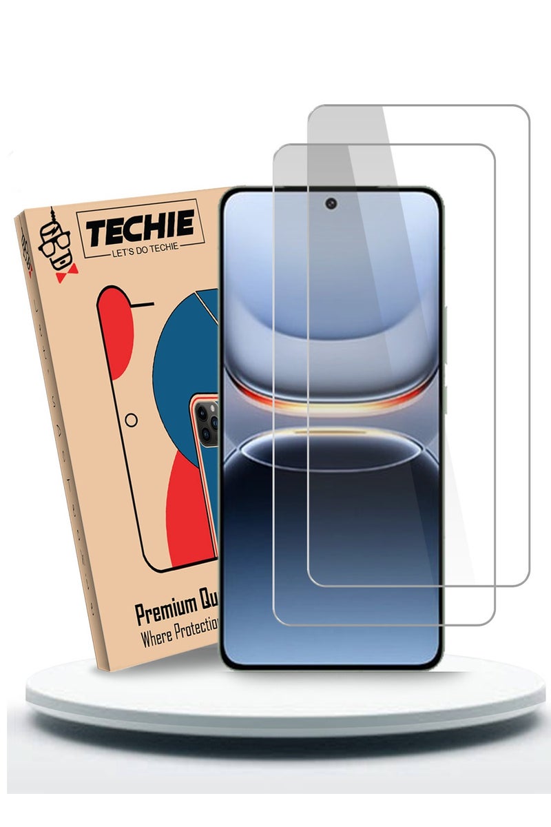 Techie حماية شاشة زجاجية مقسّاة HD بحجم 2 - مضادة للانعكاس ومضادة للفقاعات بصلابة 9H وسمك 0.33 مم وحواف مدورة وسهلة التركيب - Image 1