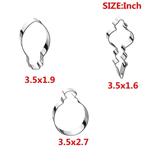 Maykito Christmas Ornament Cookie Cutter Set -6 Pieces In Assorted Designs - Stainless Steel - Image 3