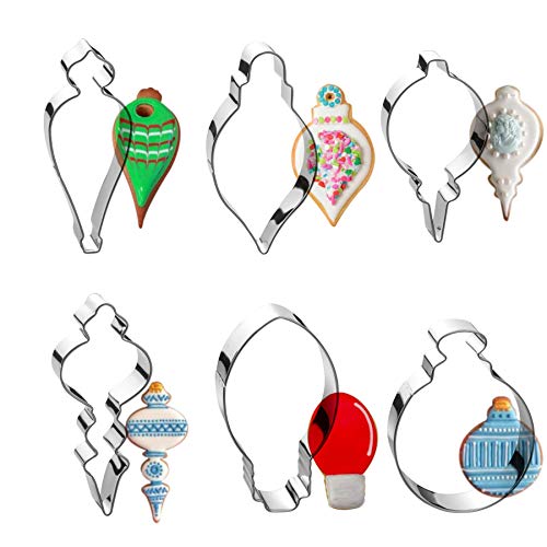 Maykito Christmas Ornament Cookie Cutter Set -6 Pieces In Assorted Designs - Stainless Steel - Image 1