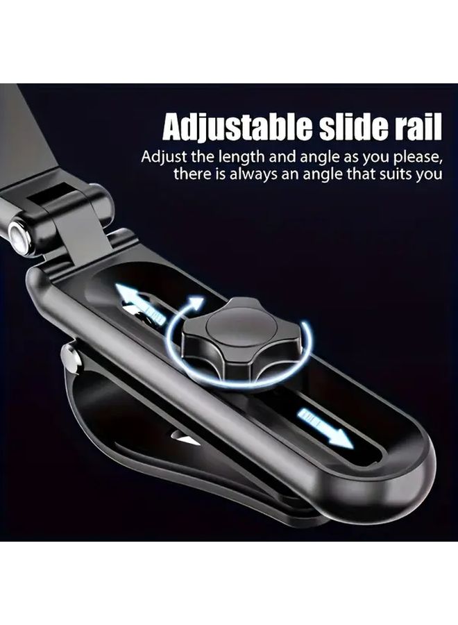 Car Sun Visor Phone Holder 360 Degree Rotation Safe Installation For GPS And Hands Free Use Durable Structure Black - Image 4
